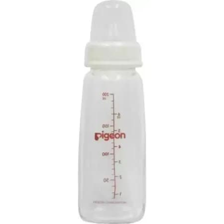 Pigeon Flexible glass feeding bottle 4+months M round hole with slim neck 200ml Ref-PA281-K6