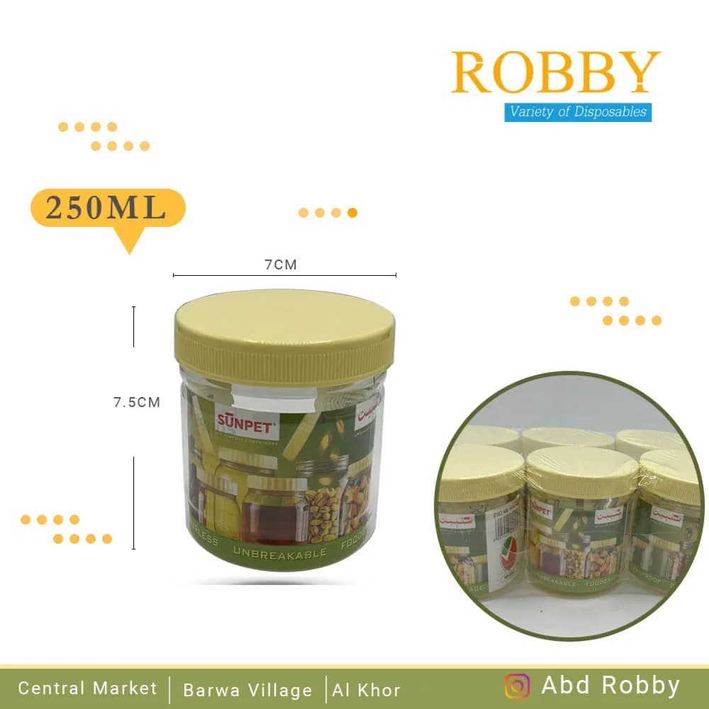 250Ml Sun Pet Jar 1 X 6Pcs