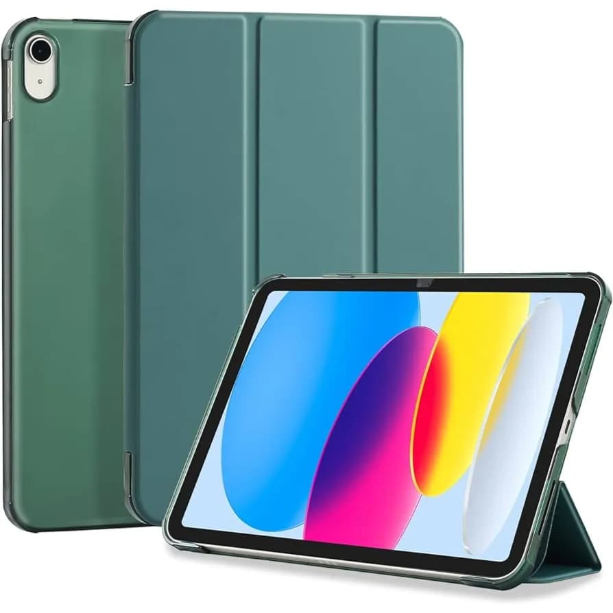 Book Cover Smart Case for iPad 10th Gen 10.9 Inch - Night Green