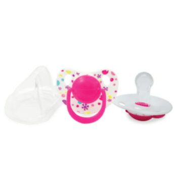 Optimal Round Nipple Silicone Pacifier from 6+ months Pink Girls ref-OPB-0106(W)