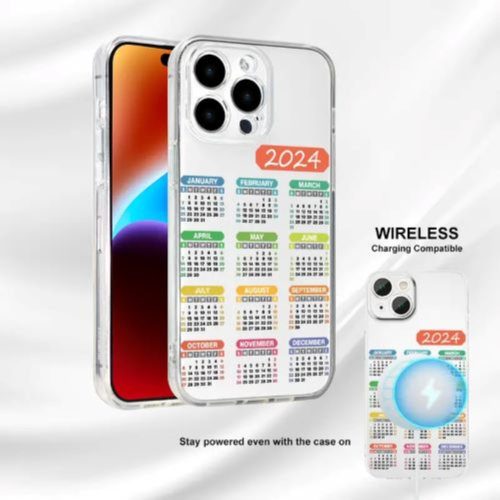 Calendar - Transparent Bright Surdial Tpu Color Painting Pattern Phone Case 15pro