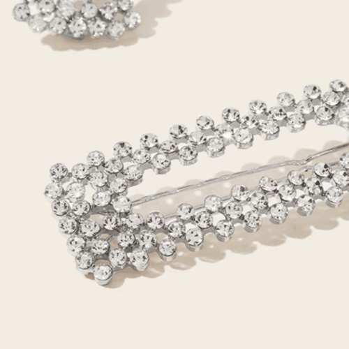 Hair Accessory Silver In The Shape Of A Rectangle ( 1 Piece )