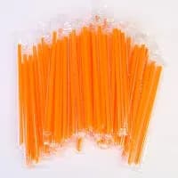 Plastic Straw Wrapped 8 Mm Orange (1X150)