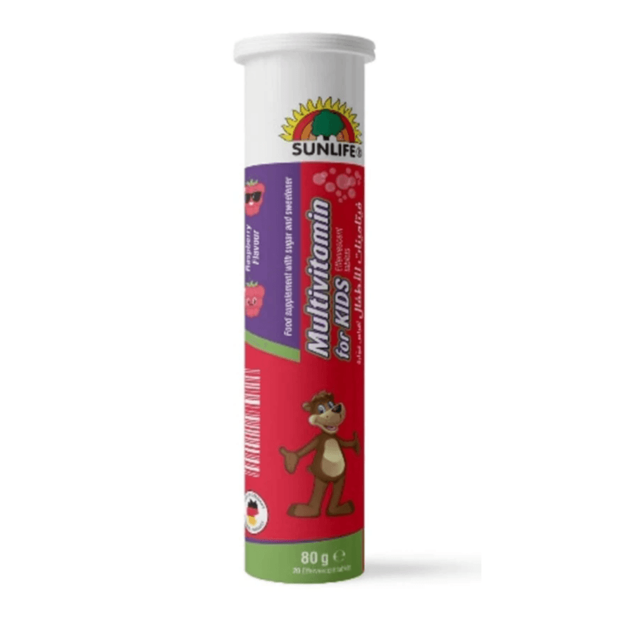 Sunlife Multivitamin for kids effervescent tablets Raspberry flavour 20 tablets