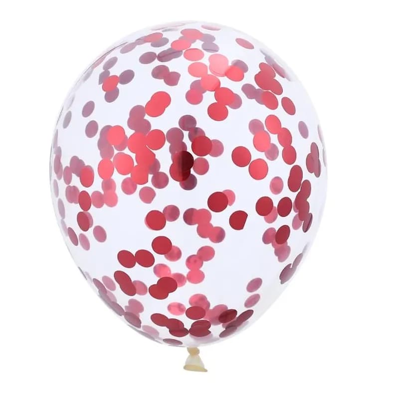 Red Confetti Helium Balloon