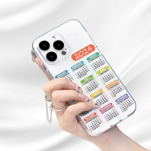 Calendar - Transparent Bright Surdial Tpu Color Painting Pattern Phone Case 15pro