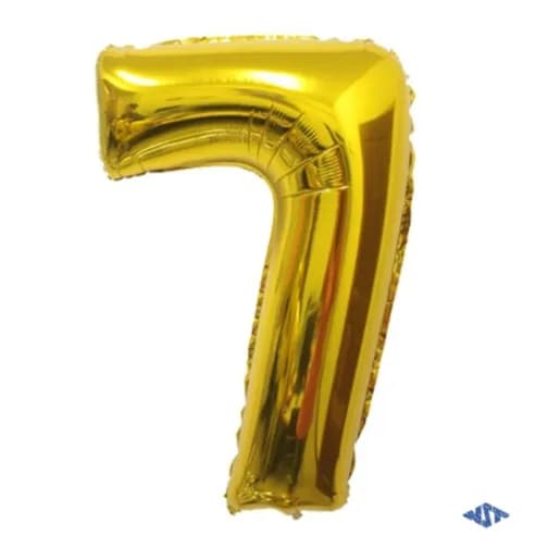 32 Inch Gold Number 7 Balloon With Helium