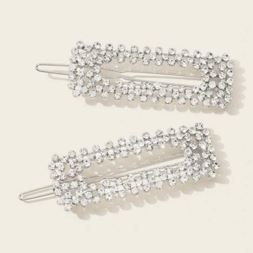 Hair Accessory Silver In The Shape Of A Rectangle ( 1 Piece )