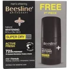 BEESLINE MENS WHITENING ROLL-ON DEO SUPER DRY ACTIVE FRESH 72HRS