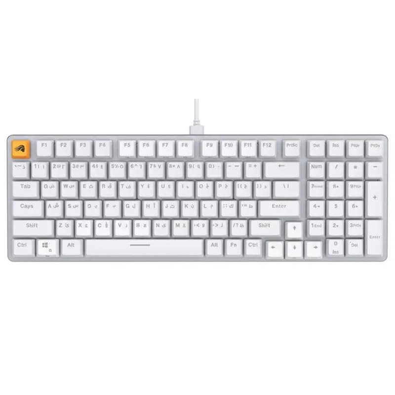 Glorious GMMK2 Full Size 96% Pre-Built Wired RGB Mechanical Gaming Keyboard (Arabic Layout) - White