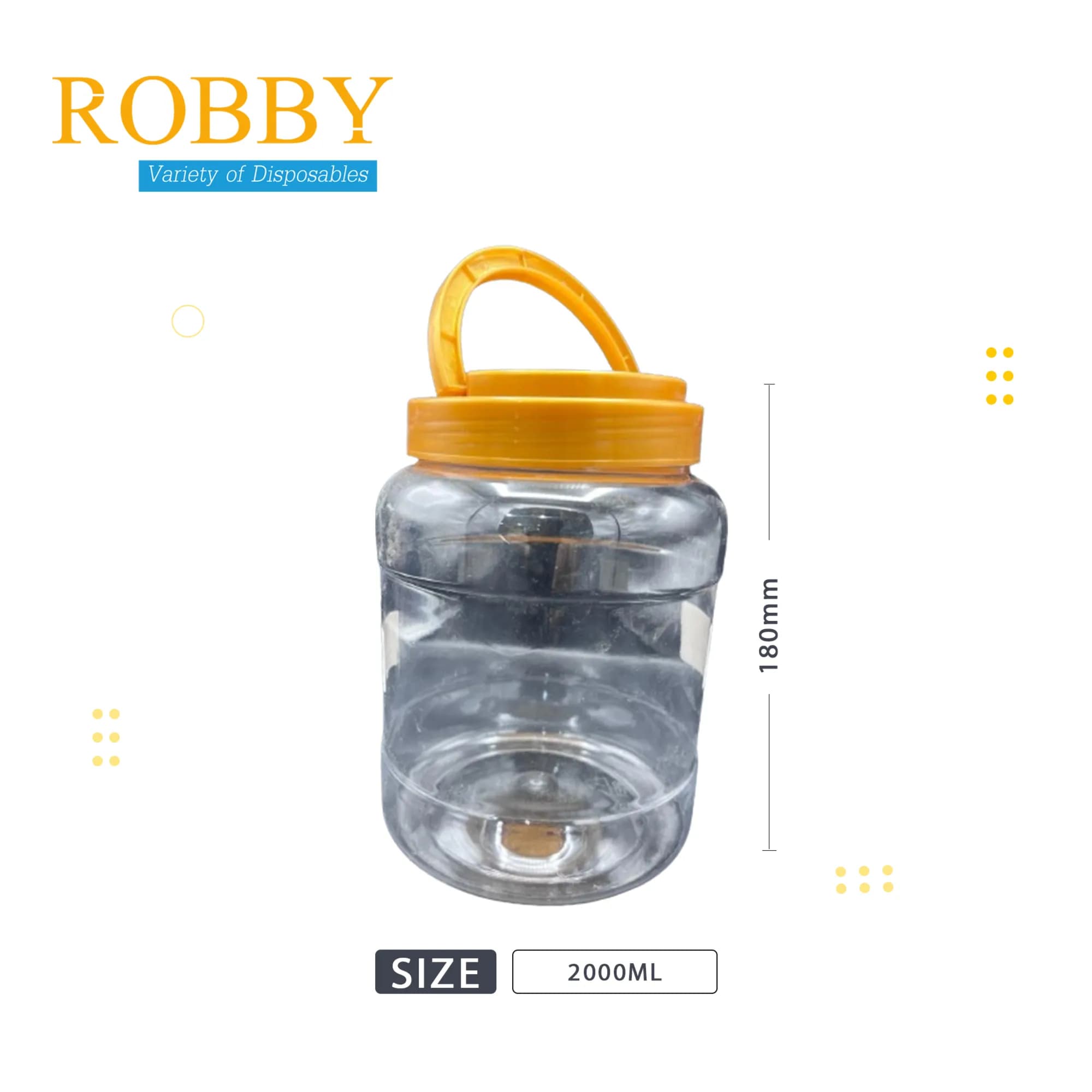 Yk06-110180c, 2000ml, Plastic Jar 11*18cm - 1 Pc