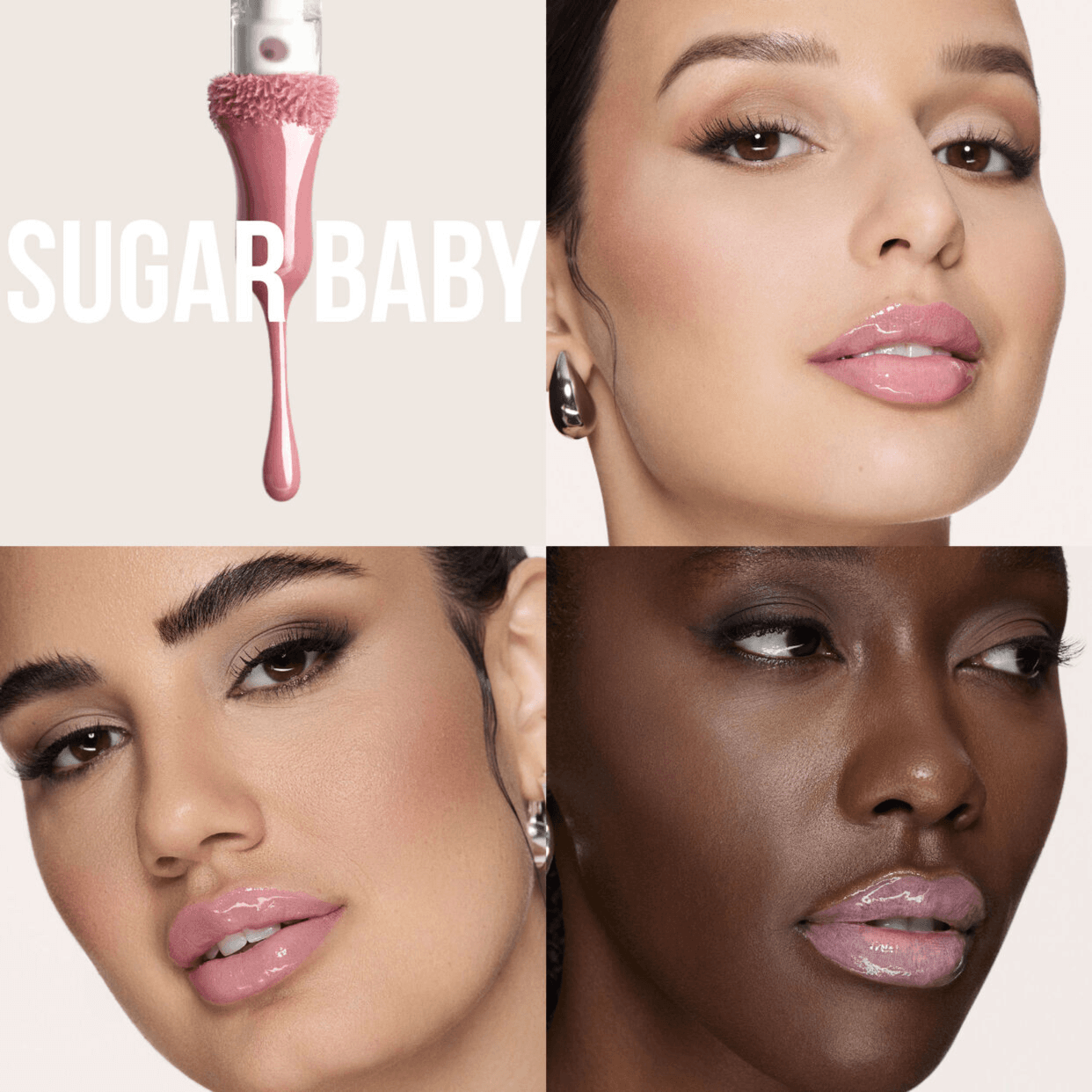 New * Huda Beauty- Faux Filler Extra Shine Lip Gloss - Sugar Baby