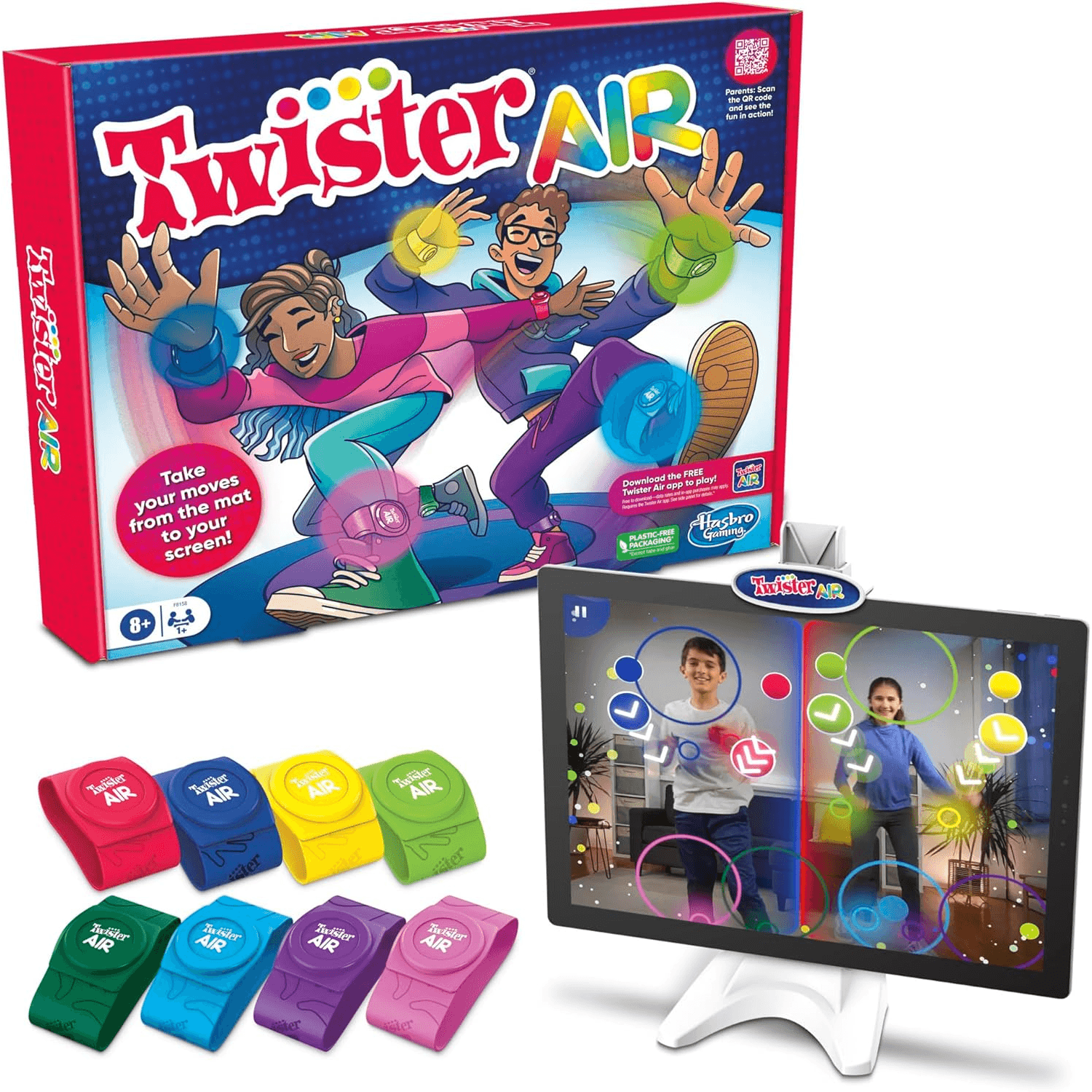 Hasbro Gaming-Twister Air Game, Ar Twister App Play Game, Links To Smart Devices, Active Games - Gslt129