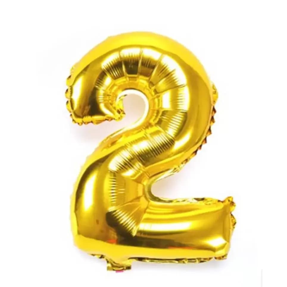 32 Inch Gold Number 2 Balloon With Helium