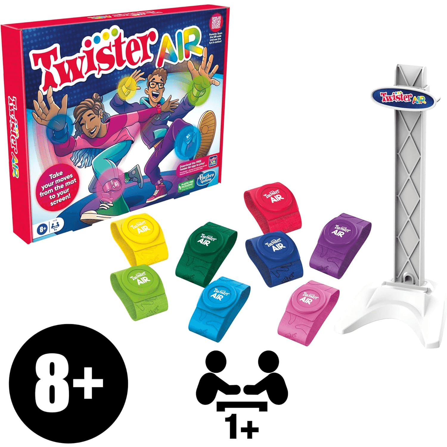 Hasbro Gaming-Twister Air Game, Ar Twister App Play Game, Links To Smart Devices, Active Games - Gslt129
