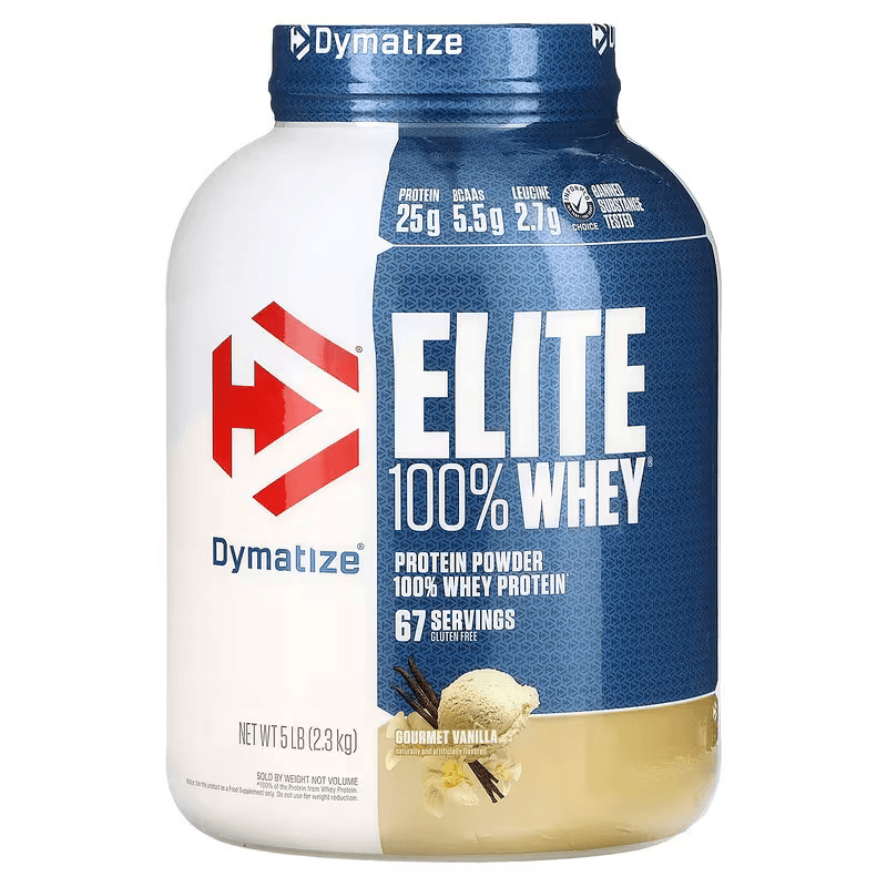 Dymatize Elite 100% Whey, Gourmet Vanilla, 5 LB