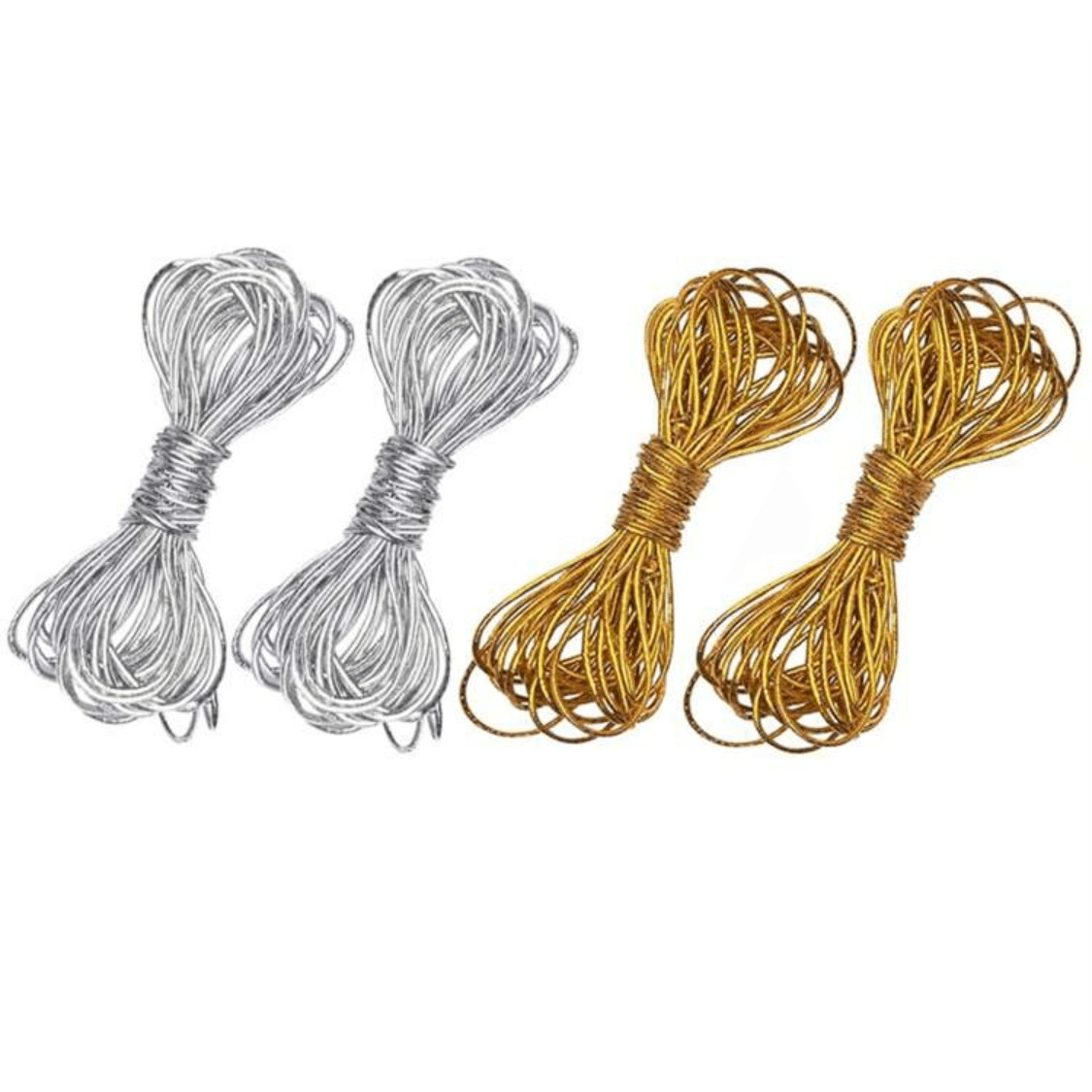4 Elastic Hair Cord - 5m- Gold & Silver