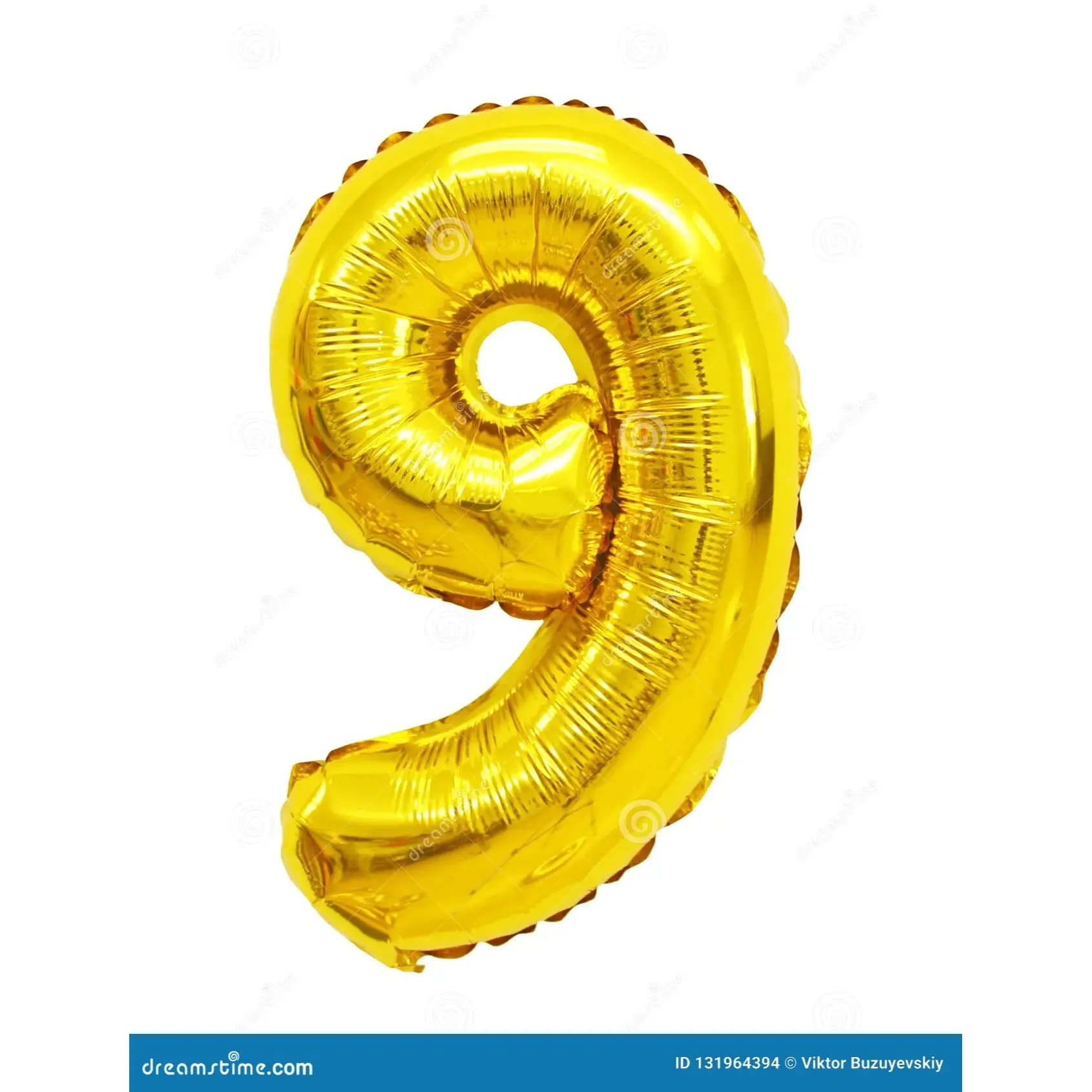 32 Inch Gold Number 9 Balloon With Helium