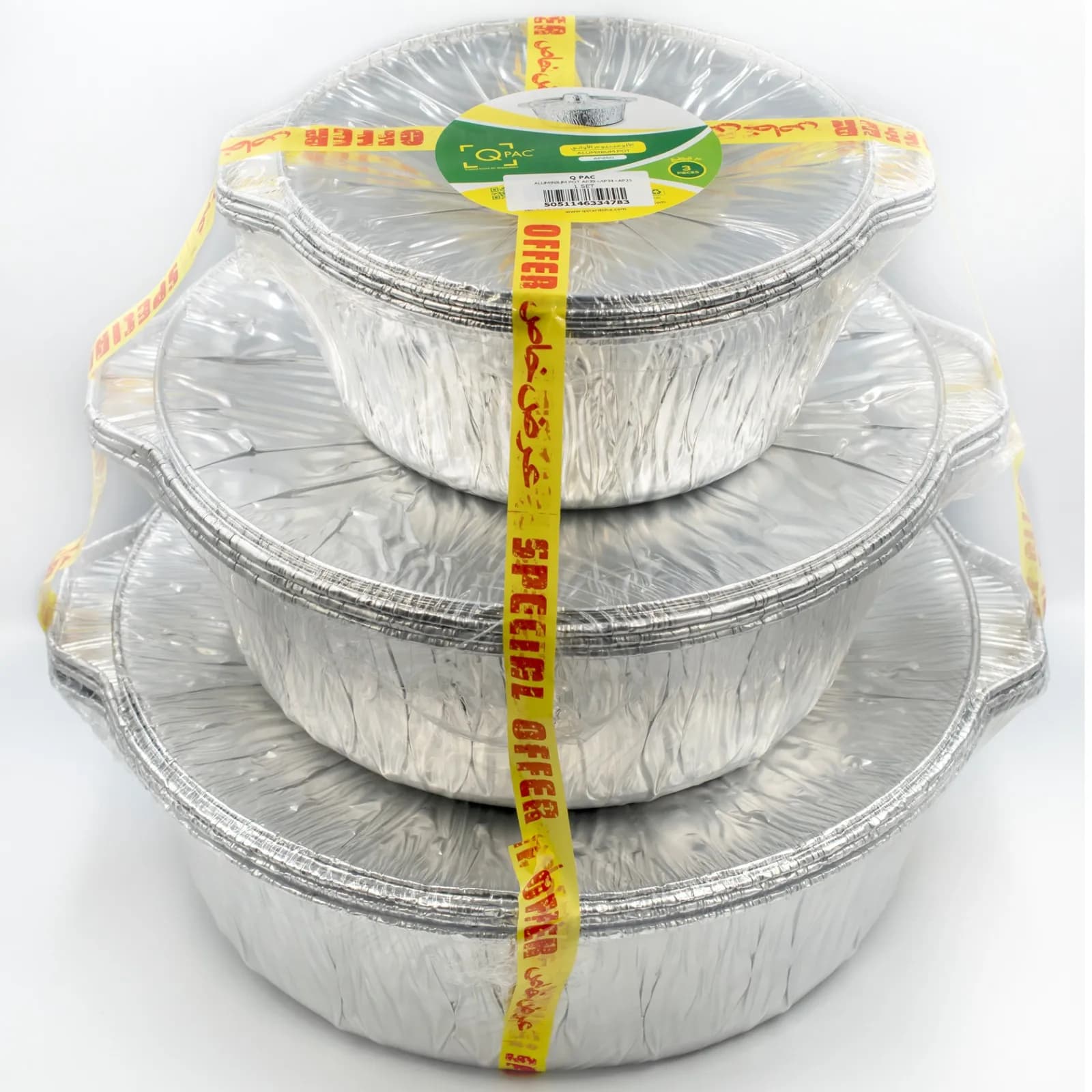 Aluminium Pot 39+34+25 Cm Combo Offer (9 Pcs)