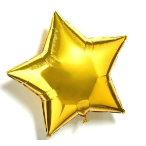 18 Inch Gold Star Balloon With Helium