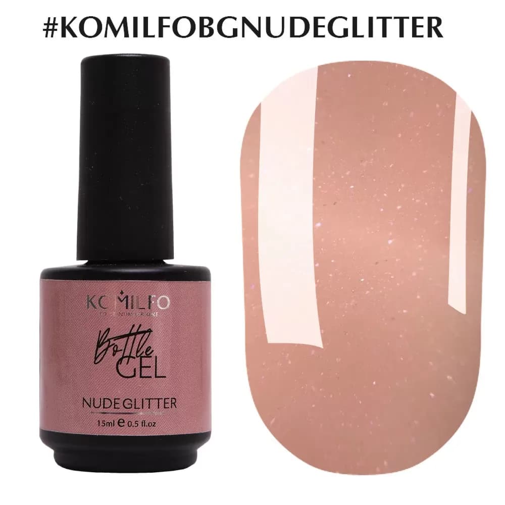 BOTTLE GEL NUDE GLITTER 15ML GEL POLISH