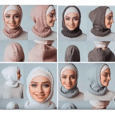 Knitted Hijab Beanie Hat Cap