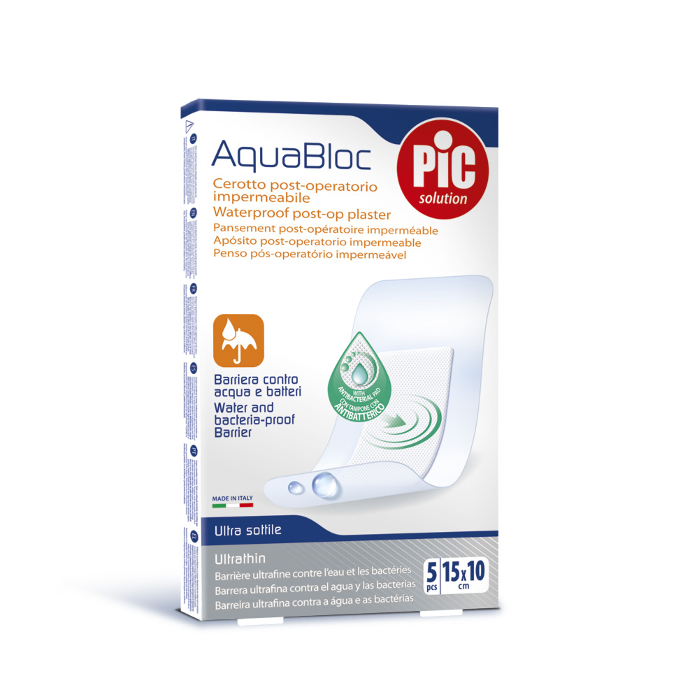 PIC-5 AQUABLOCK PLASTERS 15CMX10CM STERILE