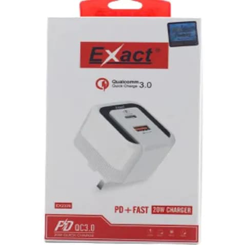 Exact 20w USB And PD Fast Charging Adapter  Ex2329