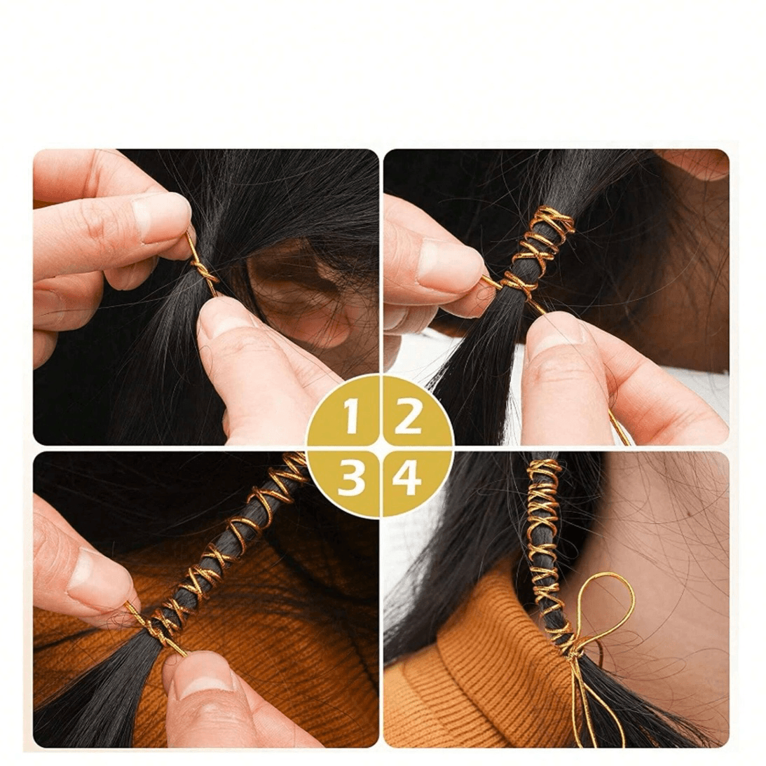 4 Elastic Hair Cord - 5m- Gold & Silver