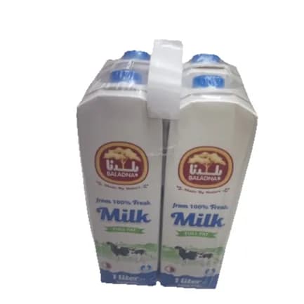 Baladna Milk Full Fat 1 Liter Long Life (4 Pieces Combo)