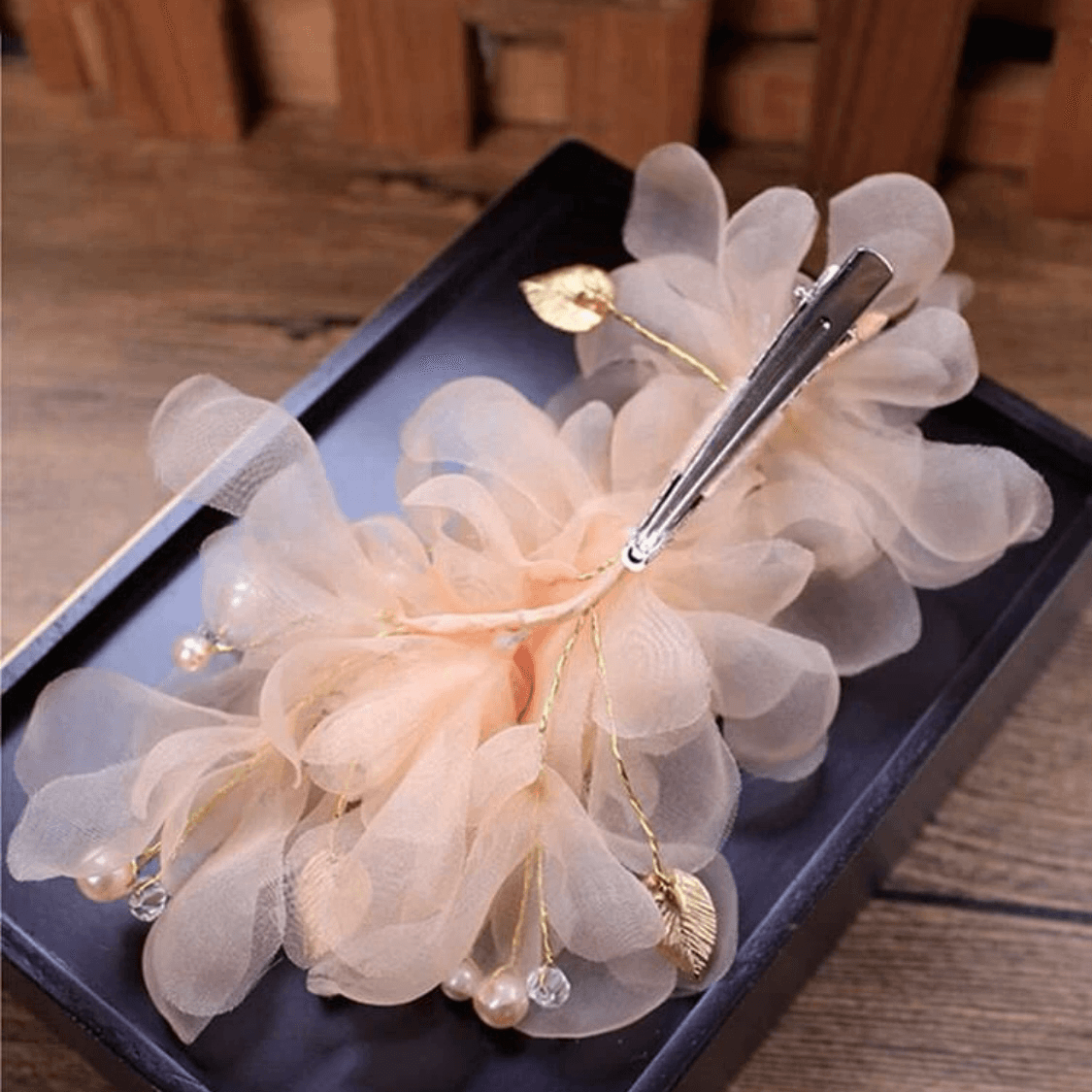 Hair Clip - 1 Pcs - Apricot
