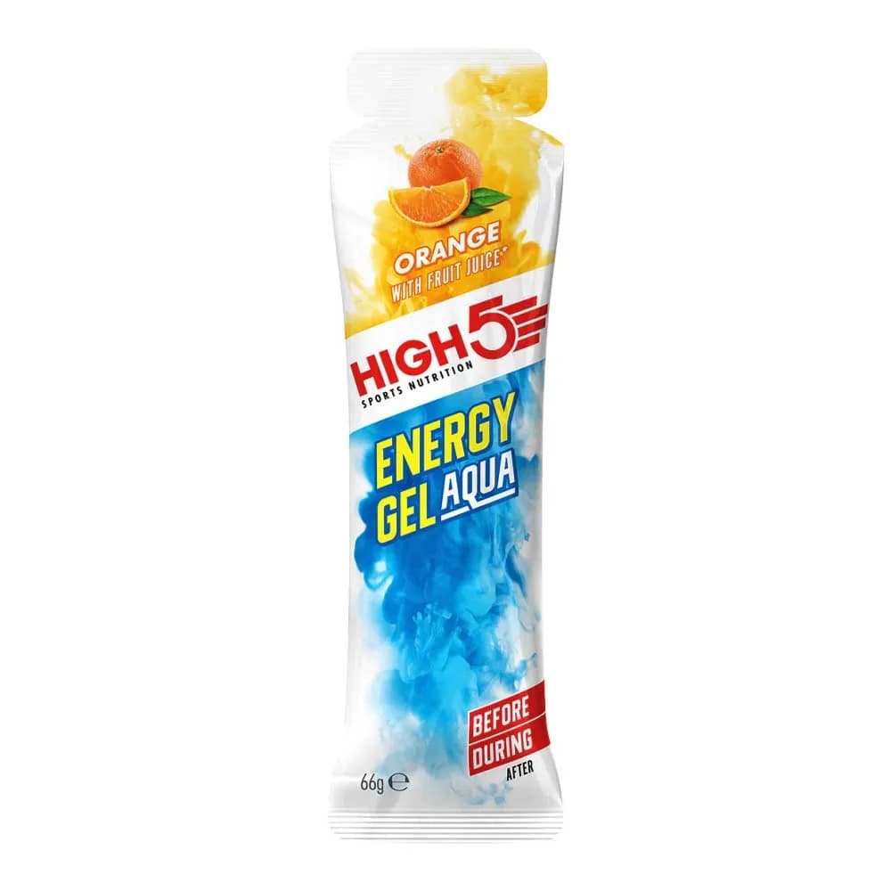 High5 Sports Nutrition Energy Gel Aqua Before During After Orange with Fruit Juice 66g Per Unit