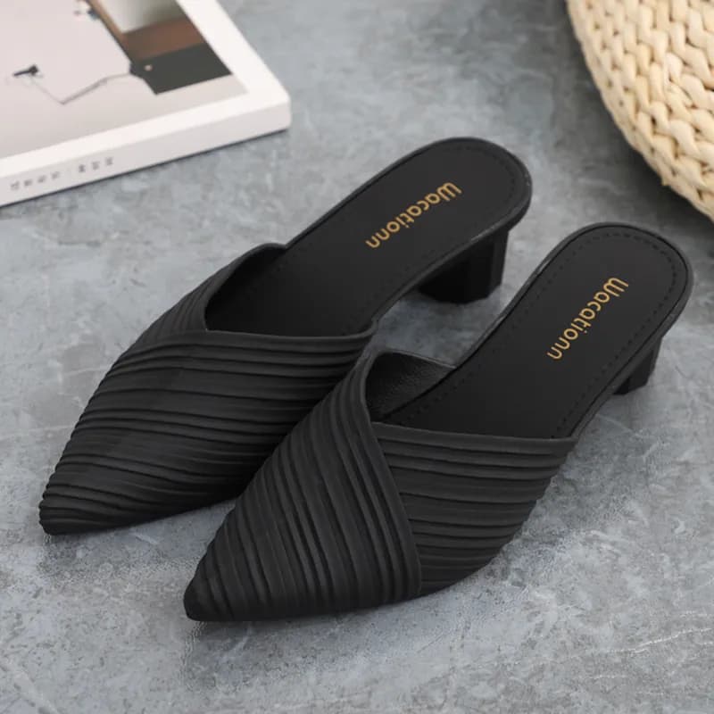 2023 New Mules Summer Lazy Leisure Single Women'S Slippers 1431-Bk