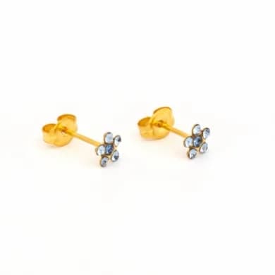 Studex Sensitive Fashion Gp Daisy Light Sapphire Sep Sapphire S6399stx Gold Plated Earrings