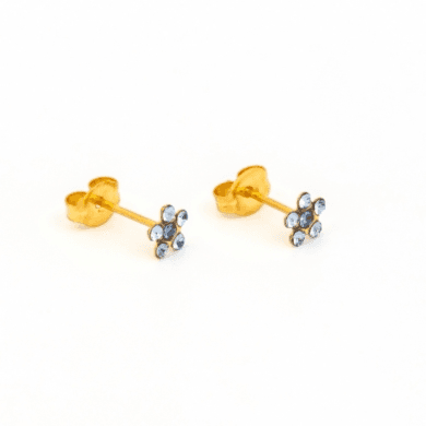 Studex Sensitive Fashion Gp Daisy Light Sapphire Sep Sapphire S6399stx Gold Plated Earrings