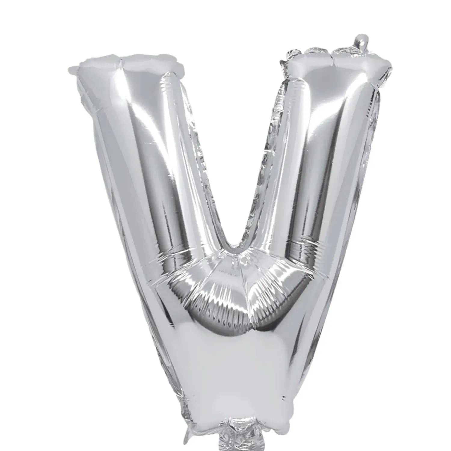 32 Inch Silver Letter V Balloon With Helium