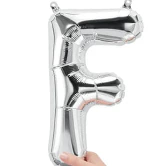 32 Inch Silver Letter F Balloon With Helium