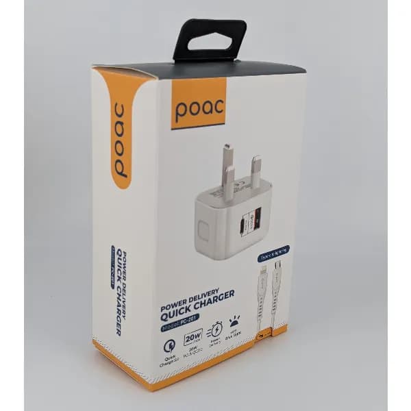 Poac PC-201 20 Watts PD Quick Charger - White