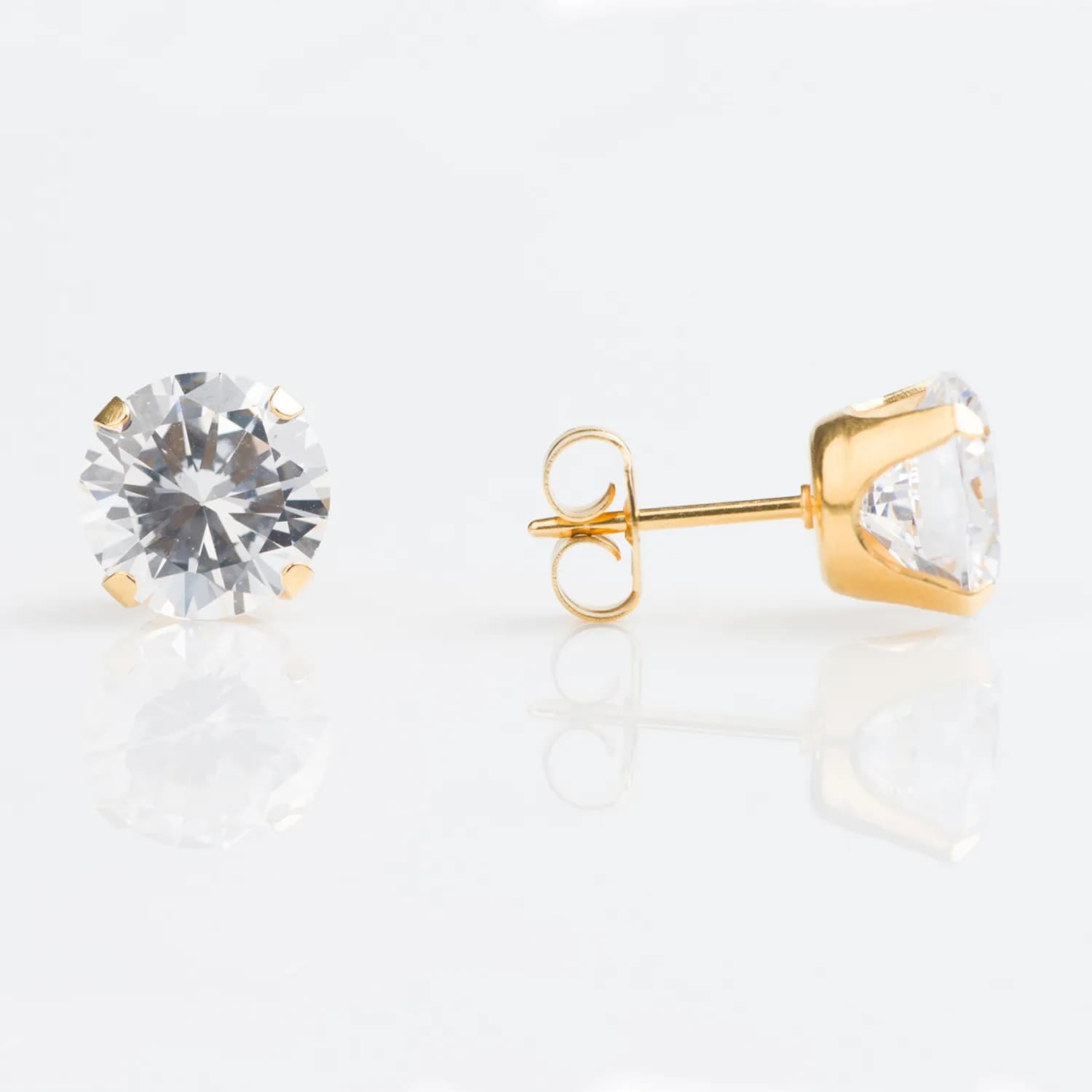 Studex Sensitive Cubic Zirconia S8100stx 8mm Gold Plated Earrings