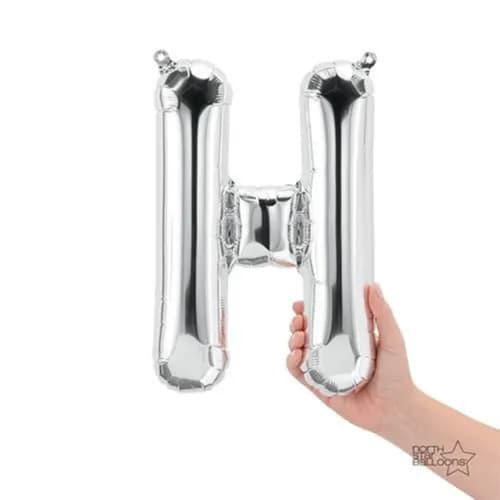 32 Inch Silver Letter H Balloon With Helium