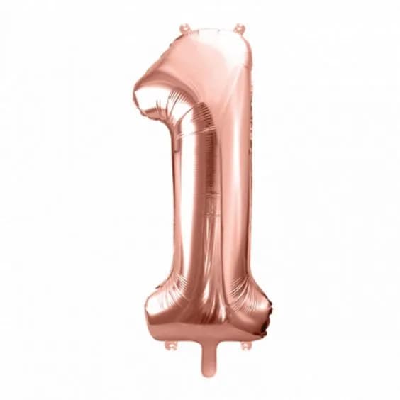 40 Inch Rose Gold Number 1 Balloon With Helium