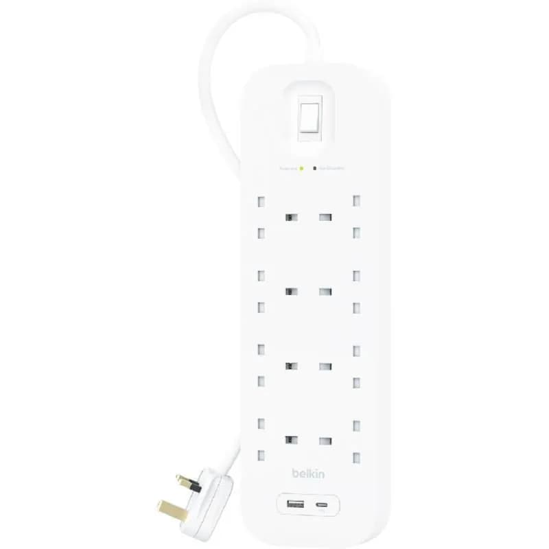 Belkin Extension Cord 8 Socket + USB-A USB-C Charger Port