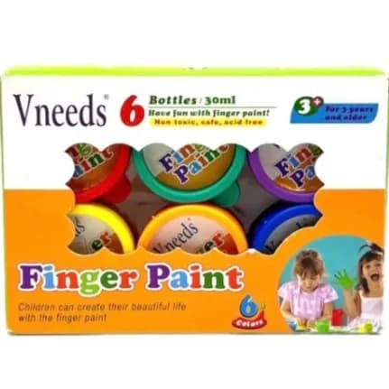 Vneeds Finger Paint 6 Color Bottle