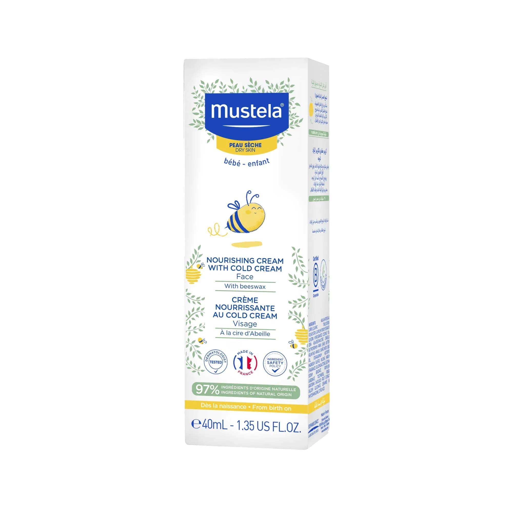 Mustela Nourishing Face Cream With Cold Cream - For Dry Skin - 40ml