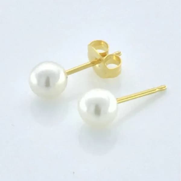 Studex Sensitive Fashion White Pearl S675stx Gold Plated 5mm Earrings