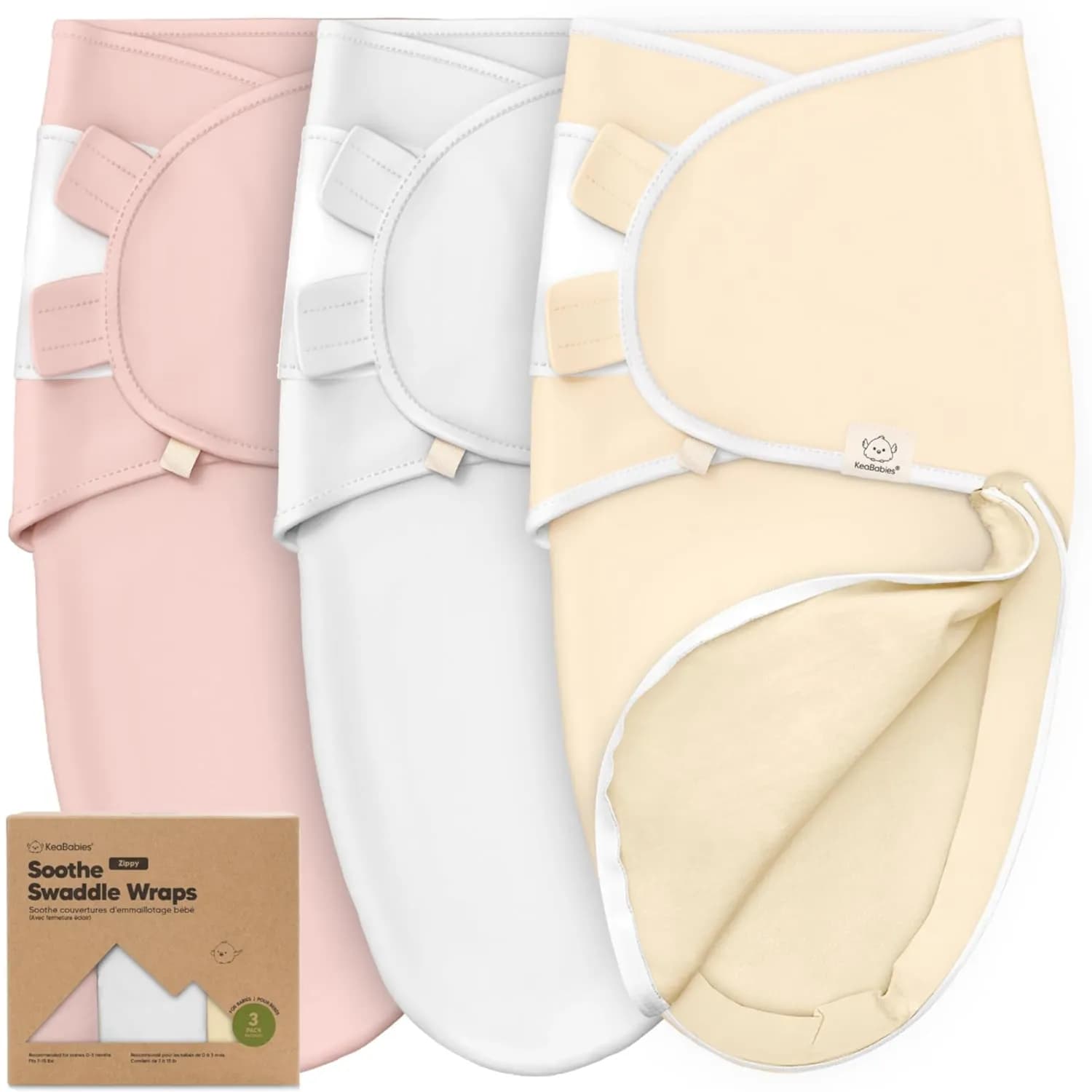 3-Pack Soothe Zippy Swaddle Wraps (Daffodil)