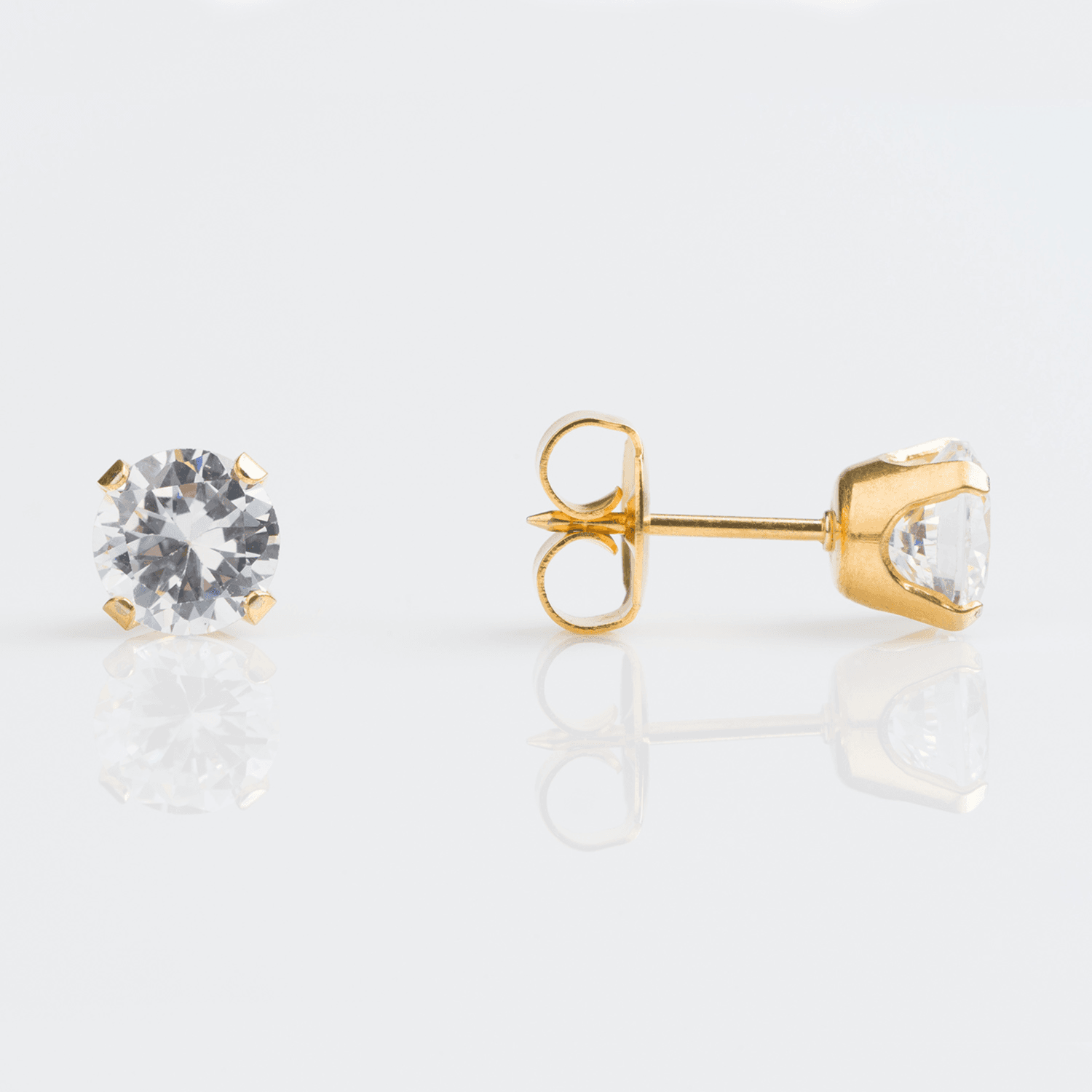 Studex Sensitive Cubic Zirconia S6100stx 6mm Gold Plated Earrings