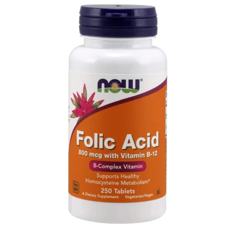 Now Folic Acid 800 Mcg Tab 250's