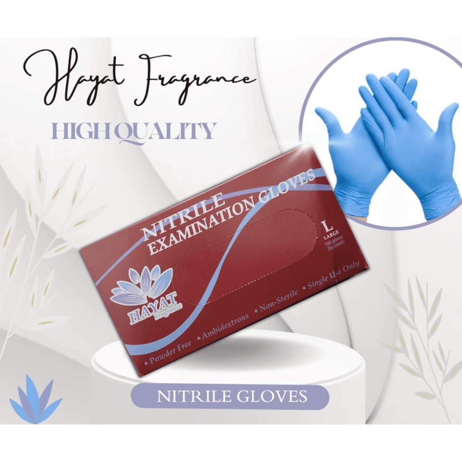 Hayat Nitrile Examination Gloves Size Large 100pcs