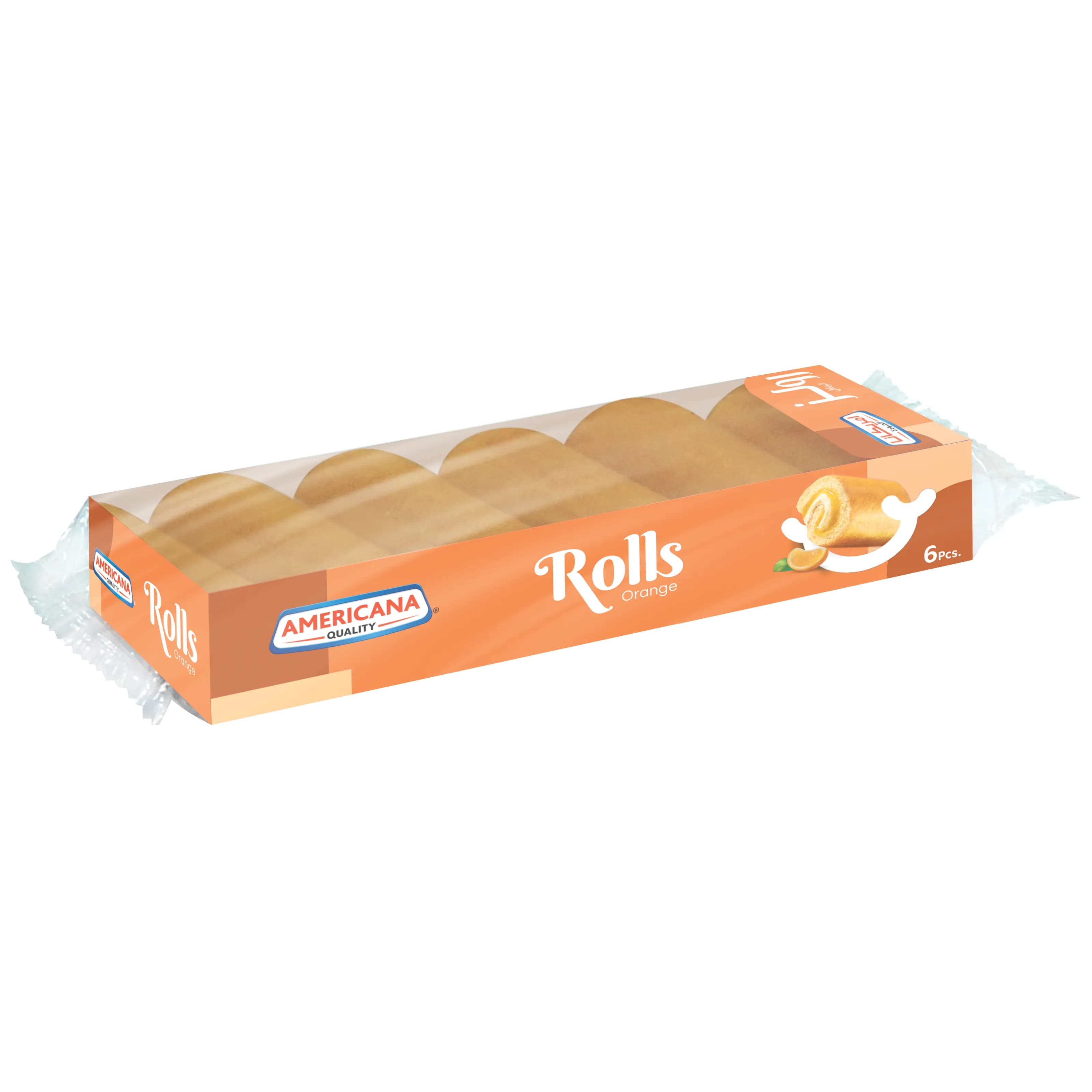 Americana Orange Cake Rolls 6Pcs 120G